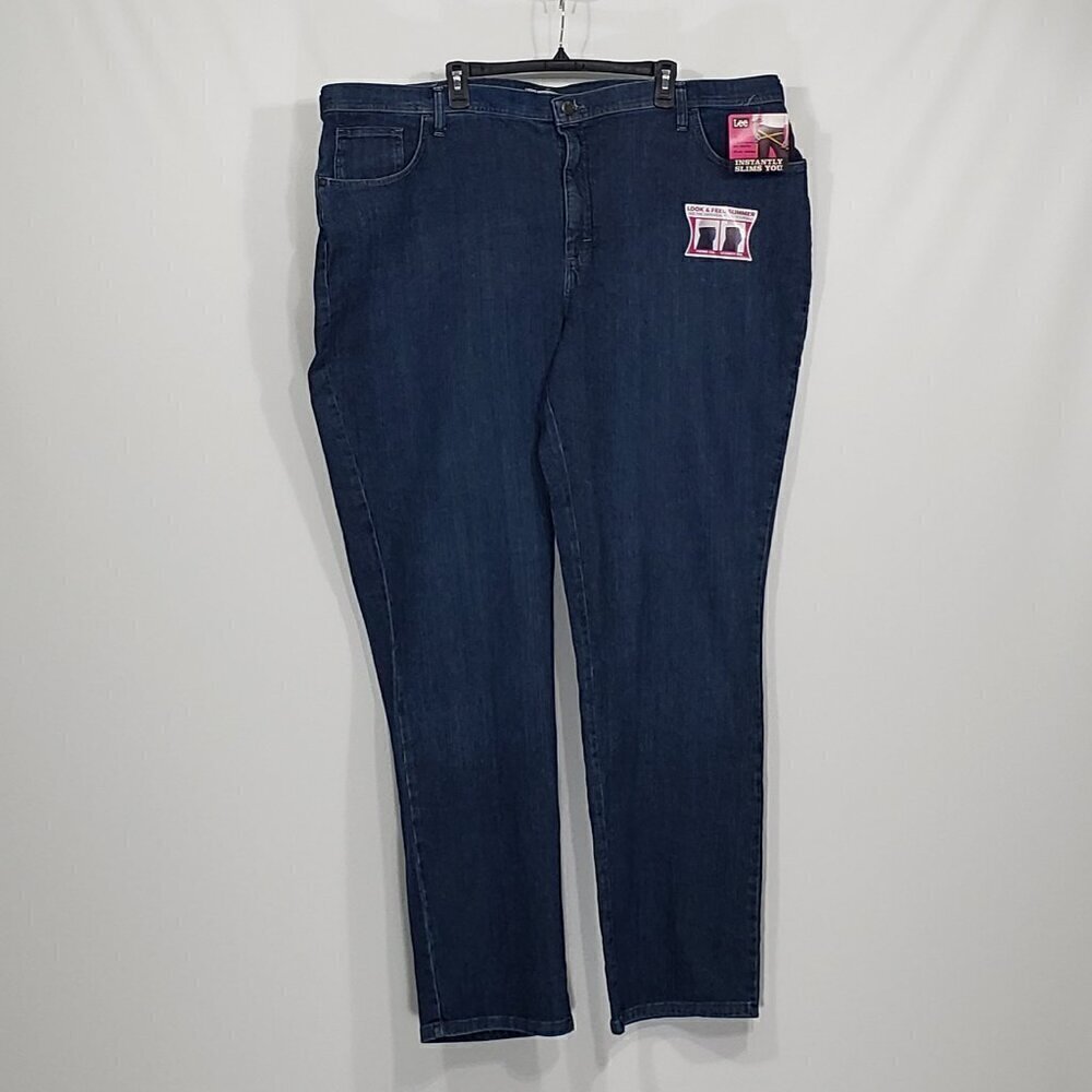 NWT Lee Classic Fit Straight Leg Ultra Stretch Jeans Women's Plus Size 28W Long